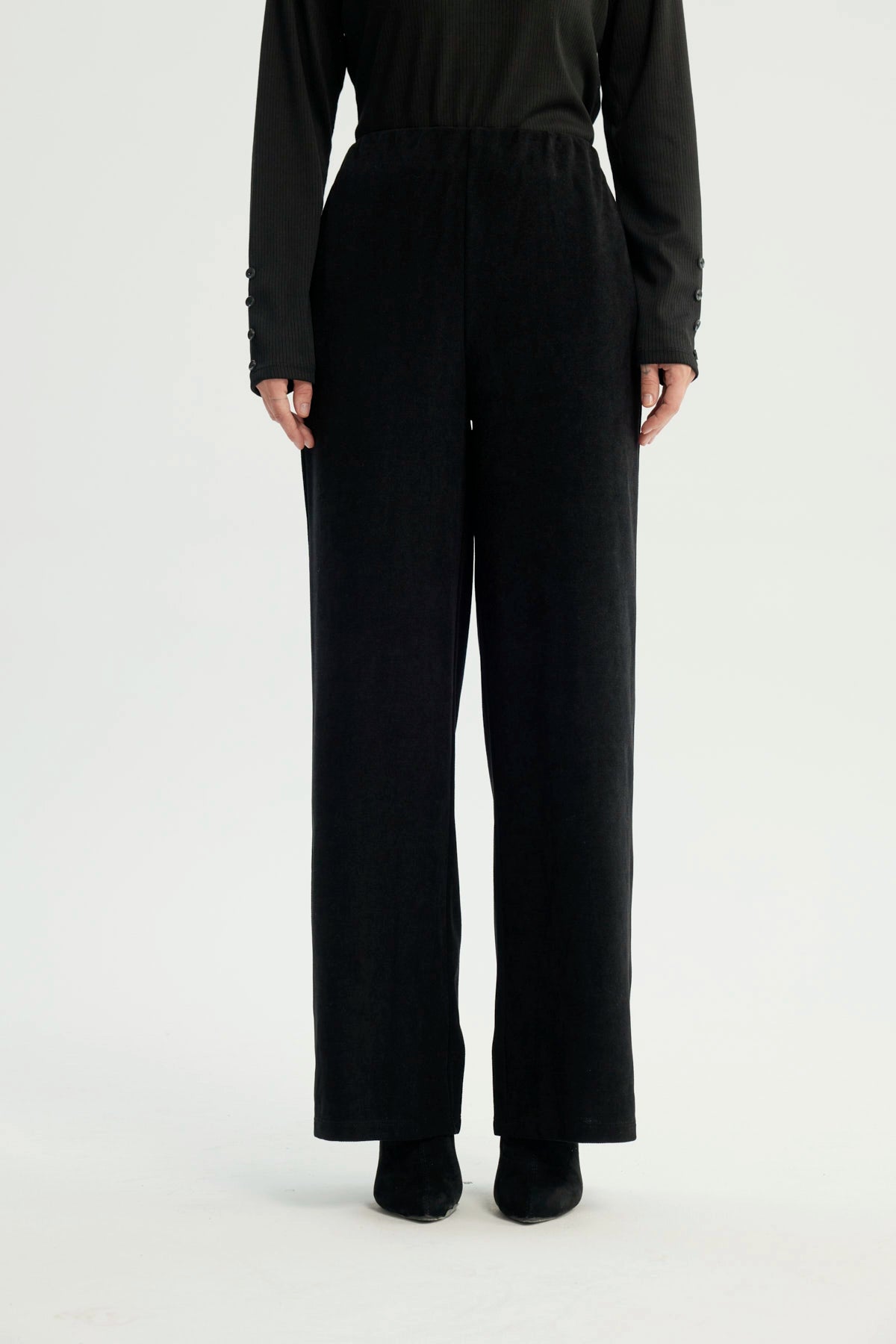 Pantalón Mujer Wide Leg Negro