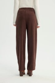 Pantalón Mujer Loose Café Oscuro