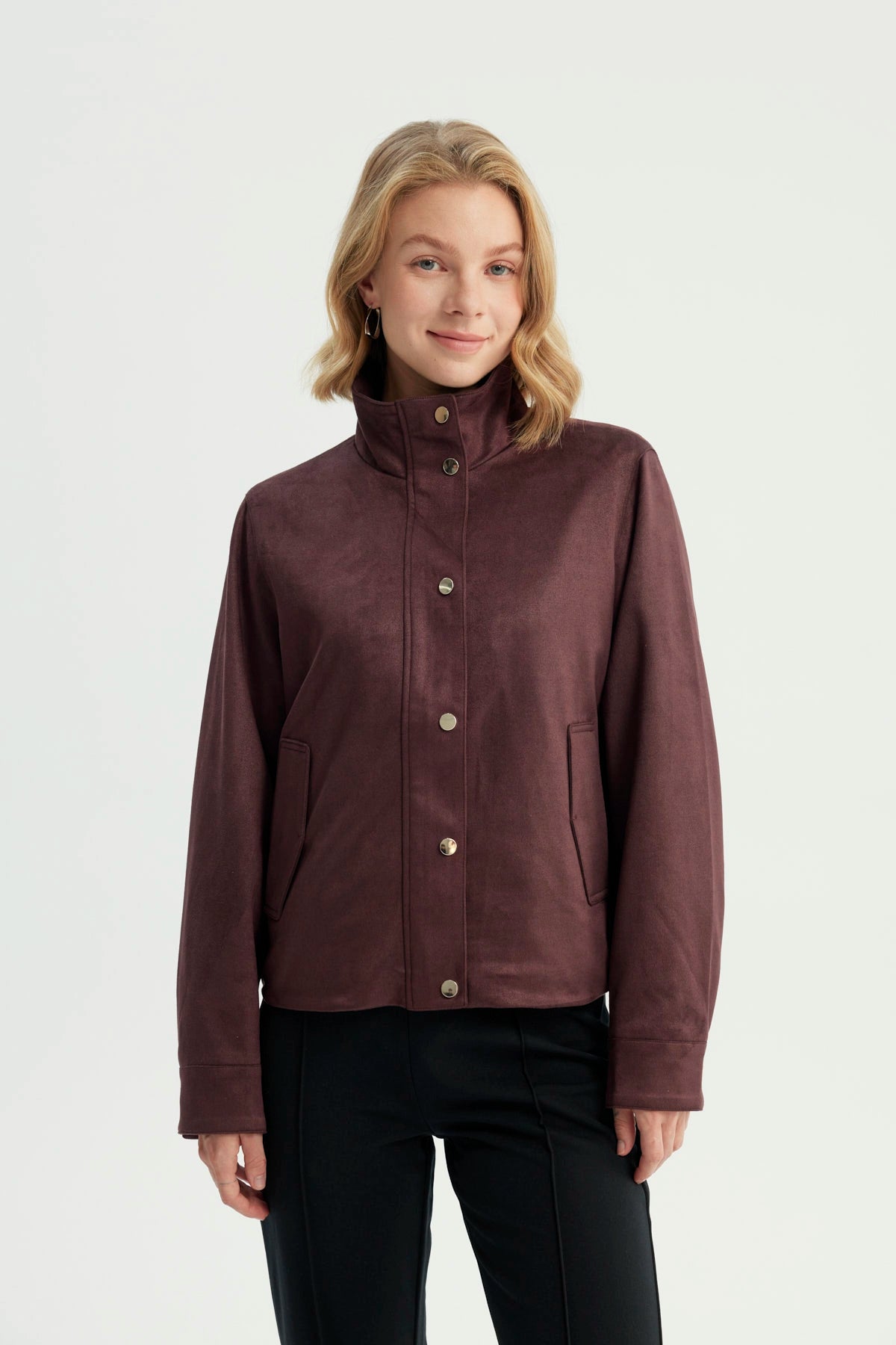 Chaqueta Mujer Regular Vino