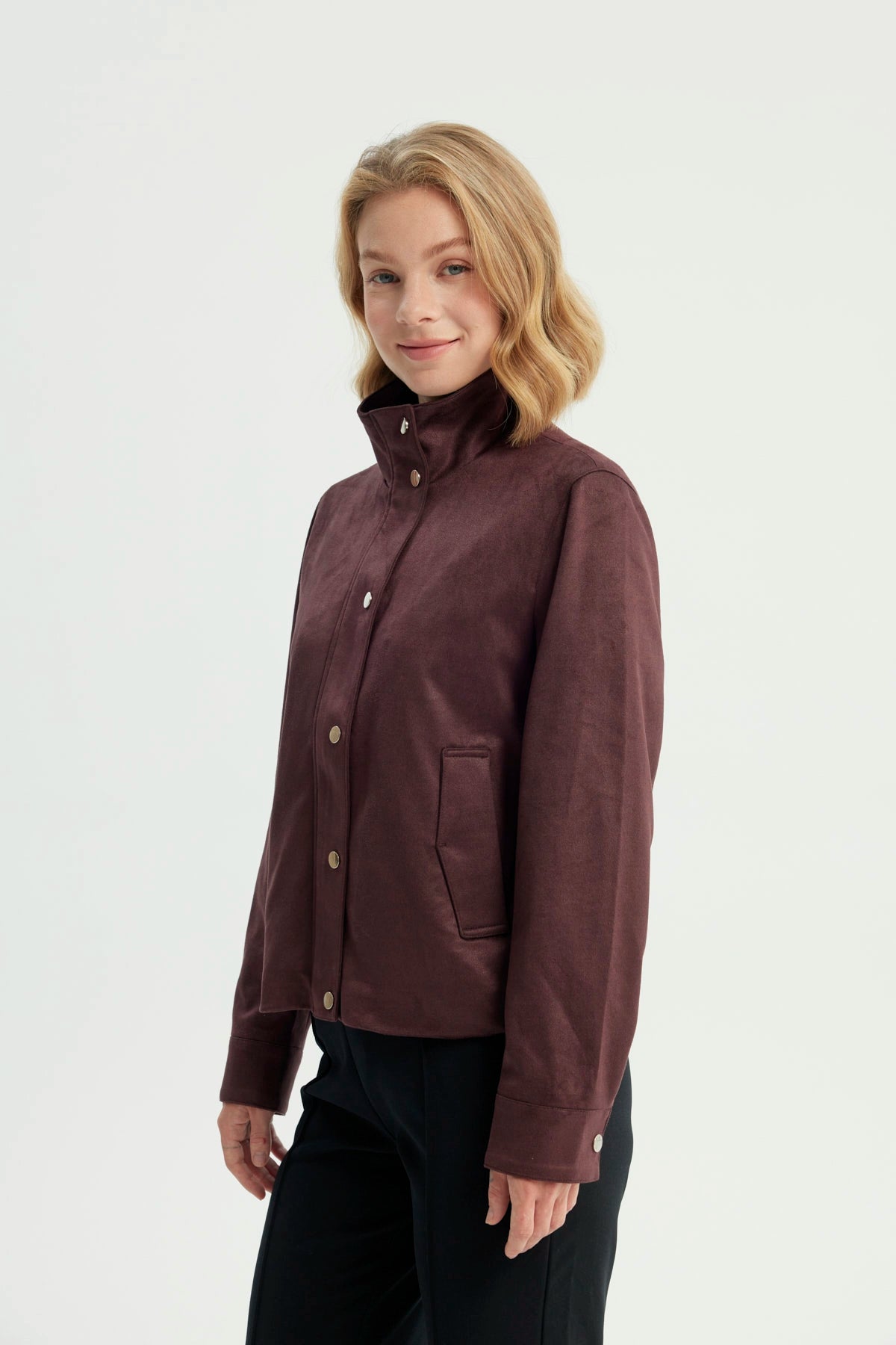 Chaqueta Mujer Regular Vino