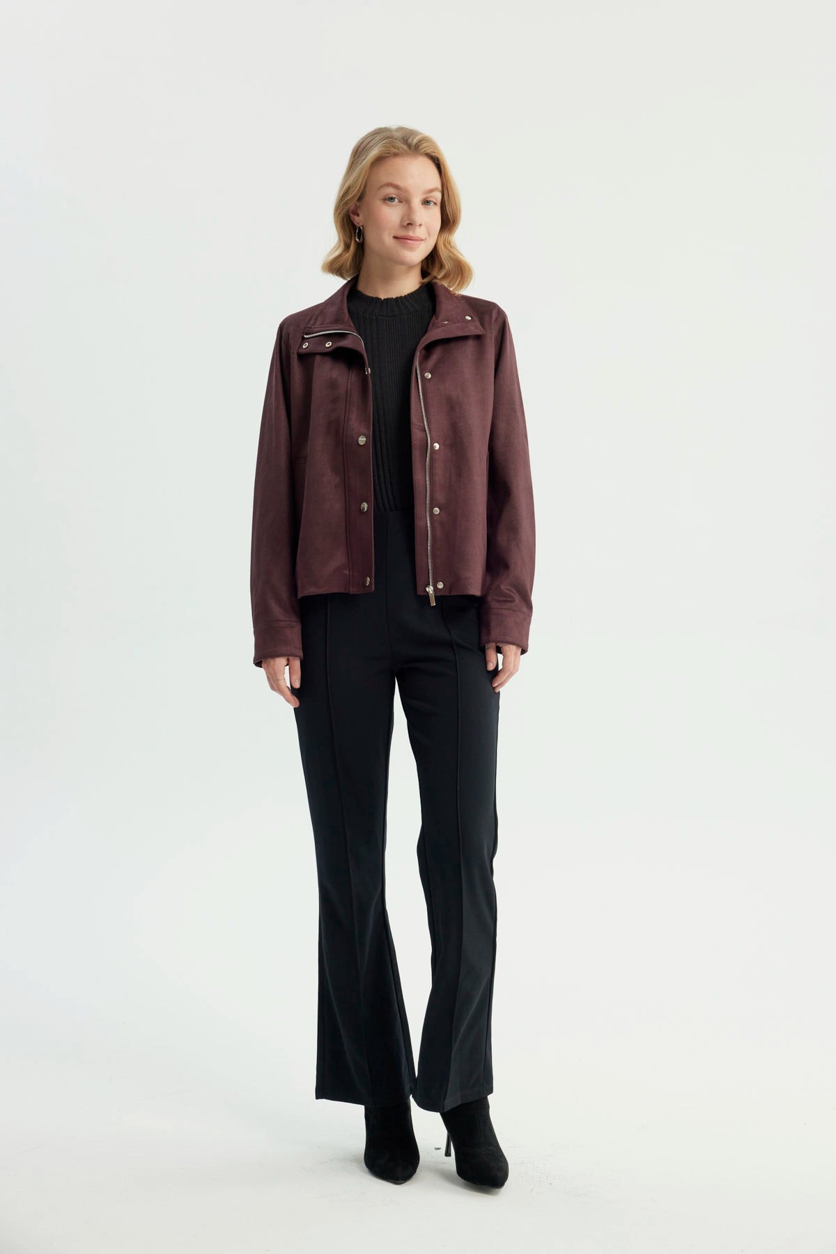 Chaqueta Mujer Regular Vino