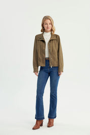 Chaqueta Mujer Regular Verde Militar