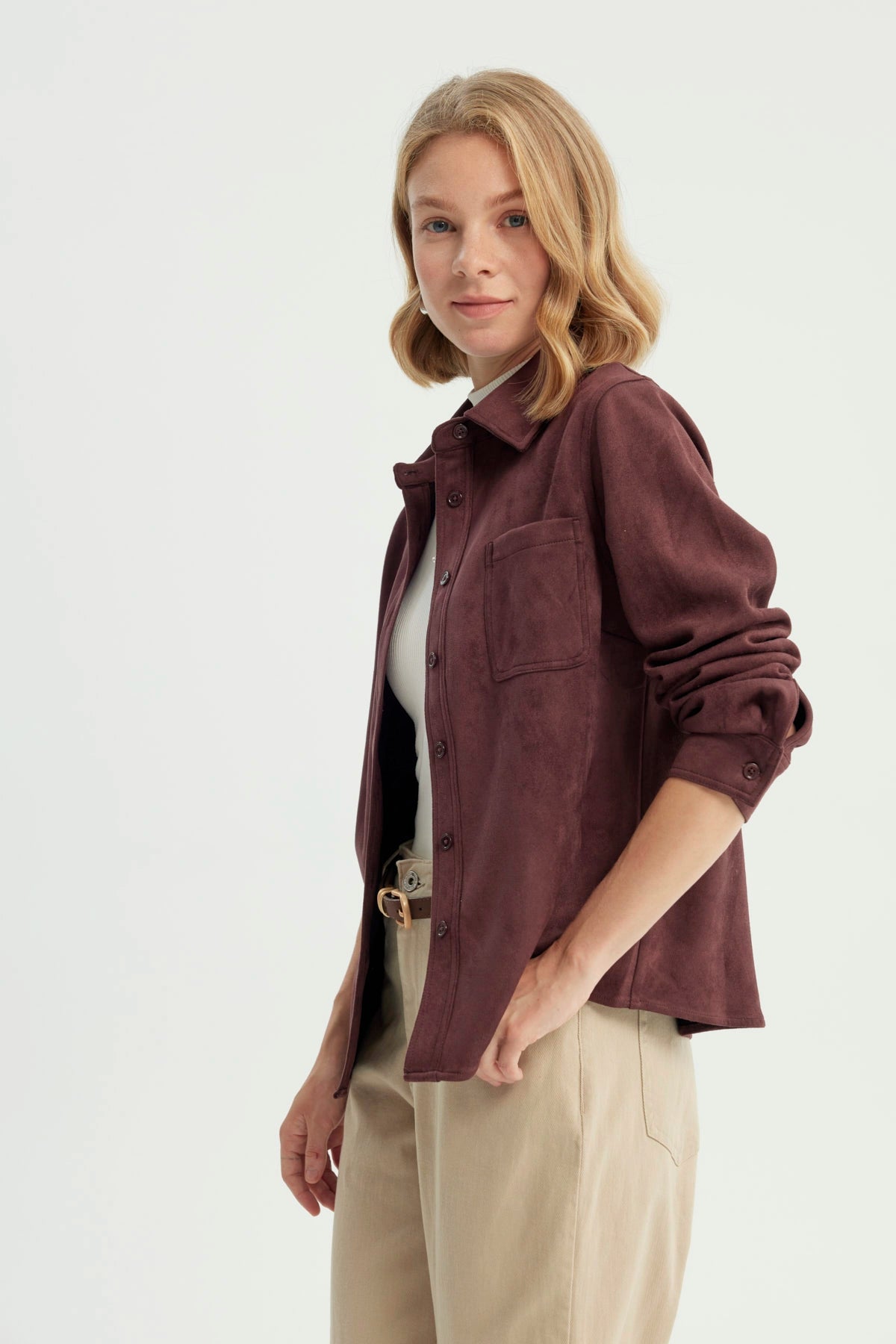Chaqueta Mujer Regular Vino
