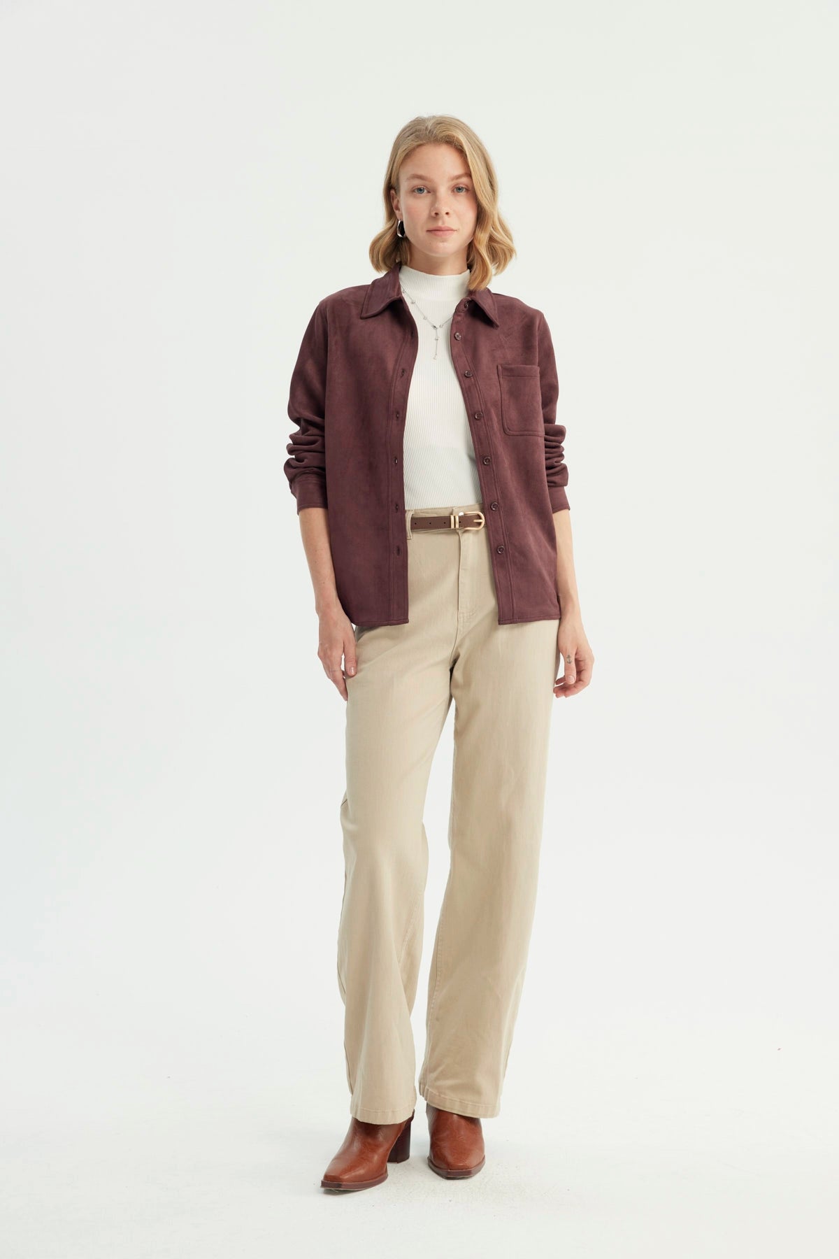 Chaqueta Mujer Regular Vino