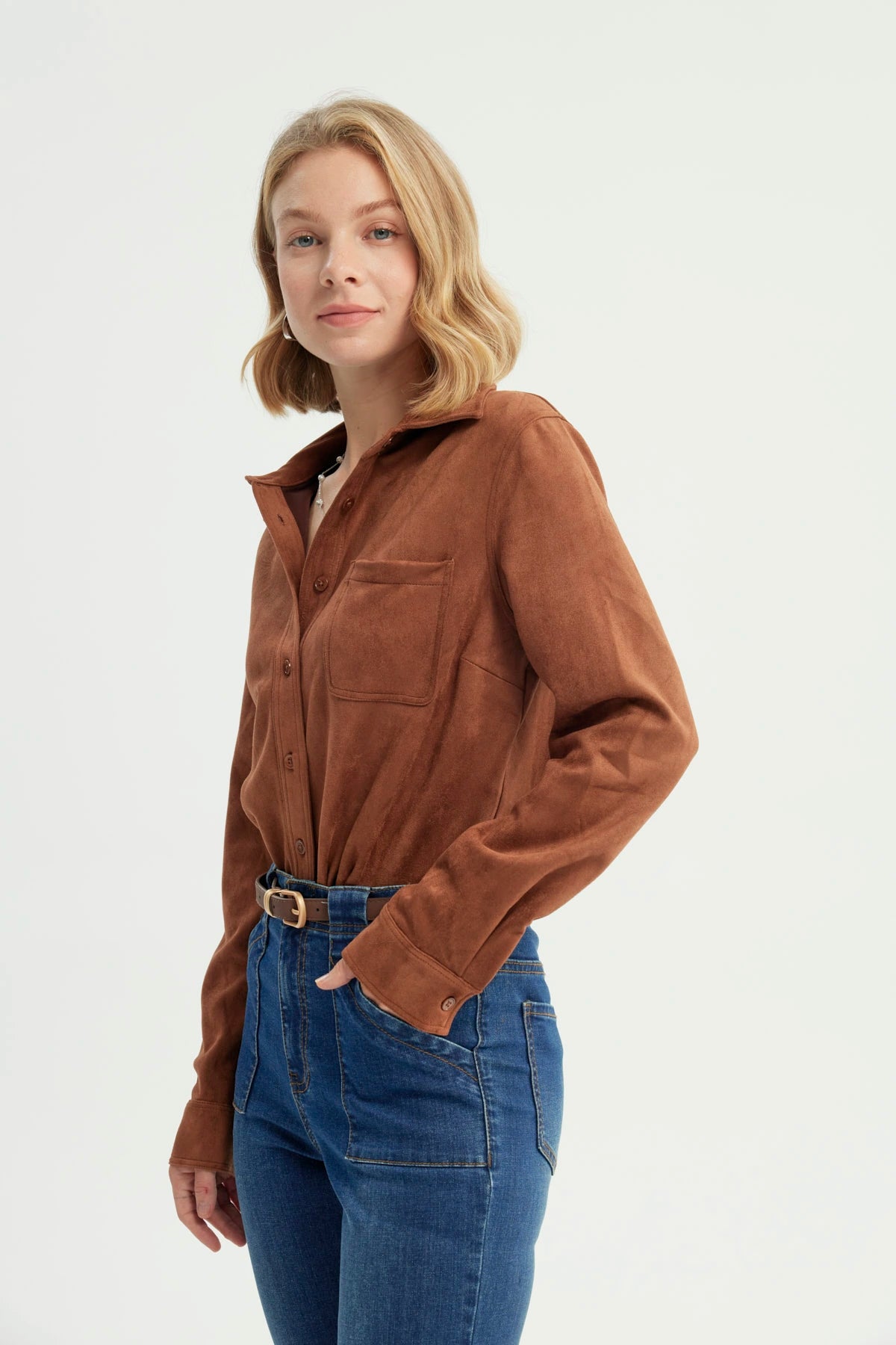 Chaqueta Mujer Regular Camel