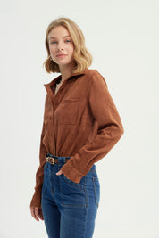 Chaqueta Mujer Regular Camel