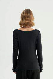 Polera Mujer Ajustada Negro