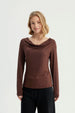 Polera Mujer Ajustada Café Oscuro