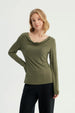 Polera Mujer Ajustada Verde Militar