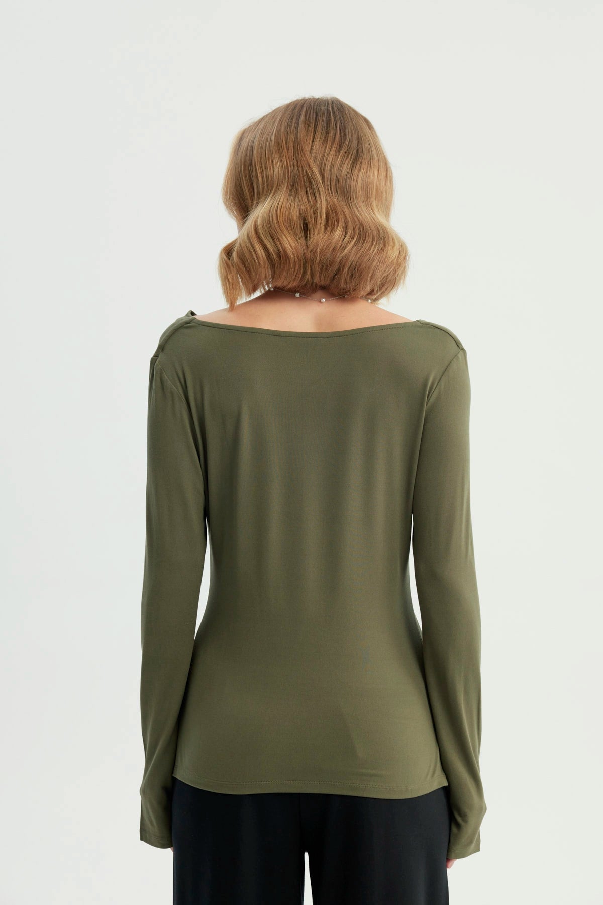 Polera Mujer Ajustada Verde Militar