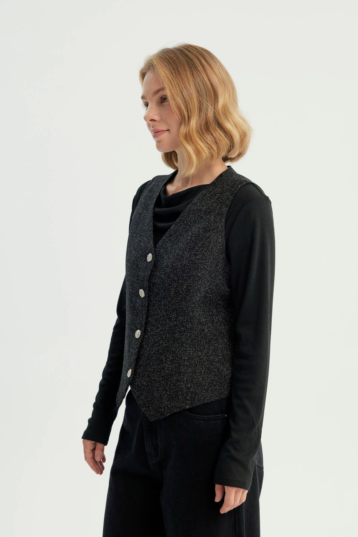 Blazer Mujer Slim Negro