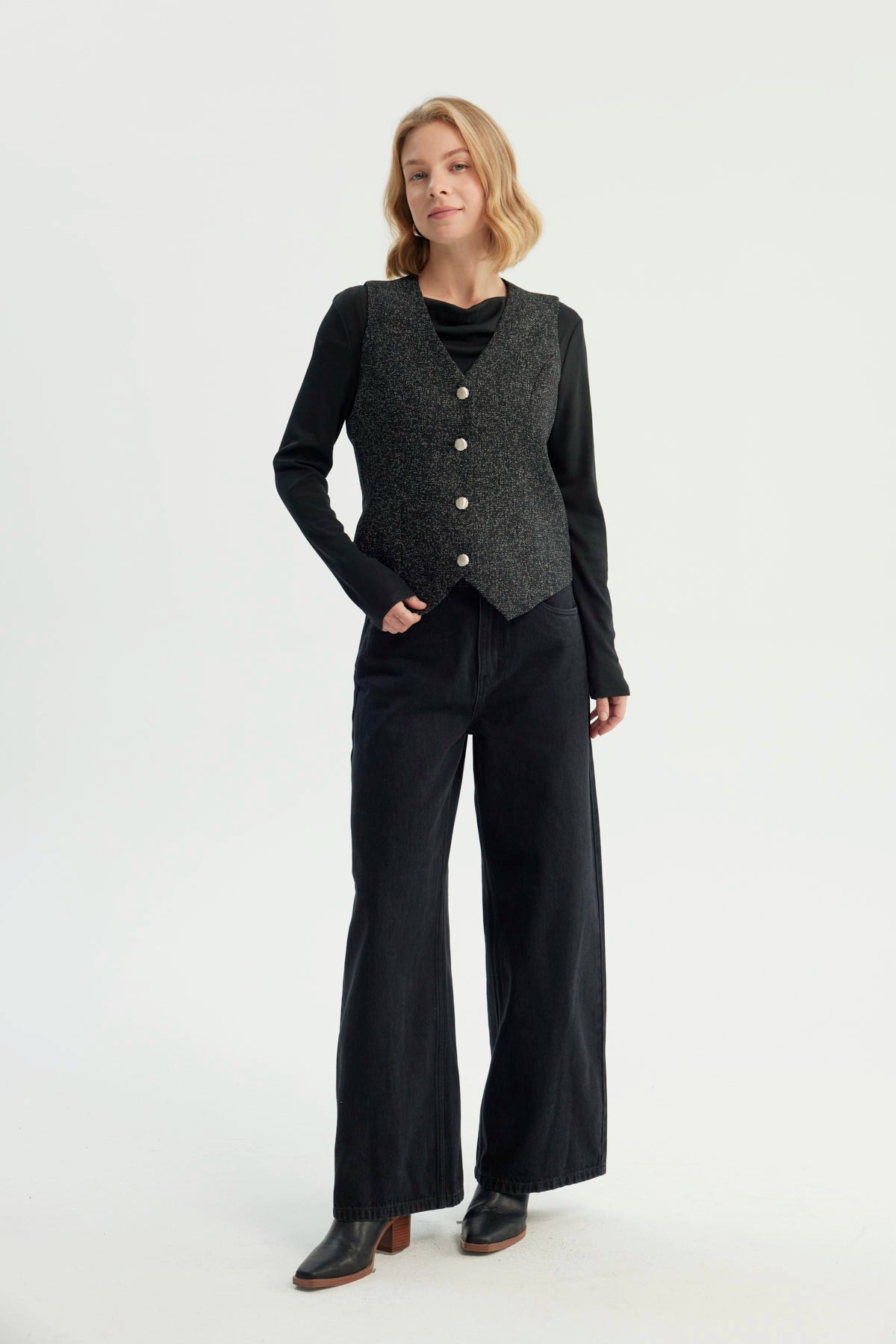 Blazer Mujer Slim Negro