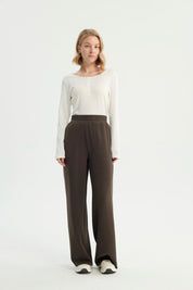 Pantalón Buzo Mujer Loose Beige