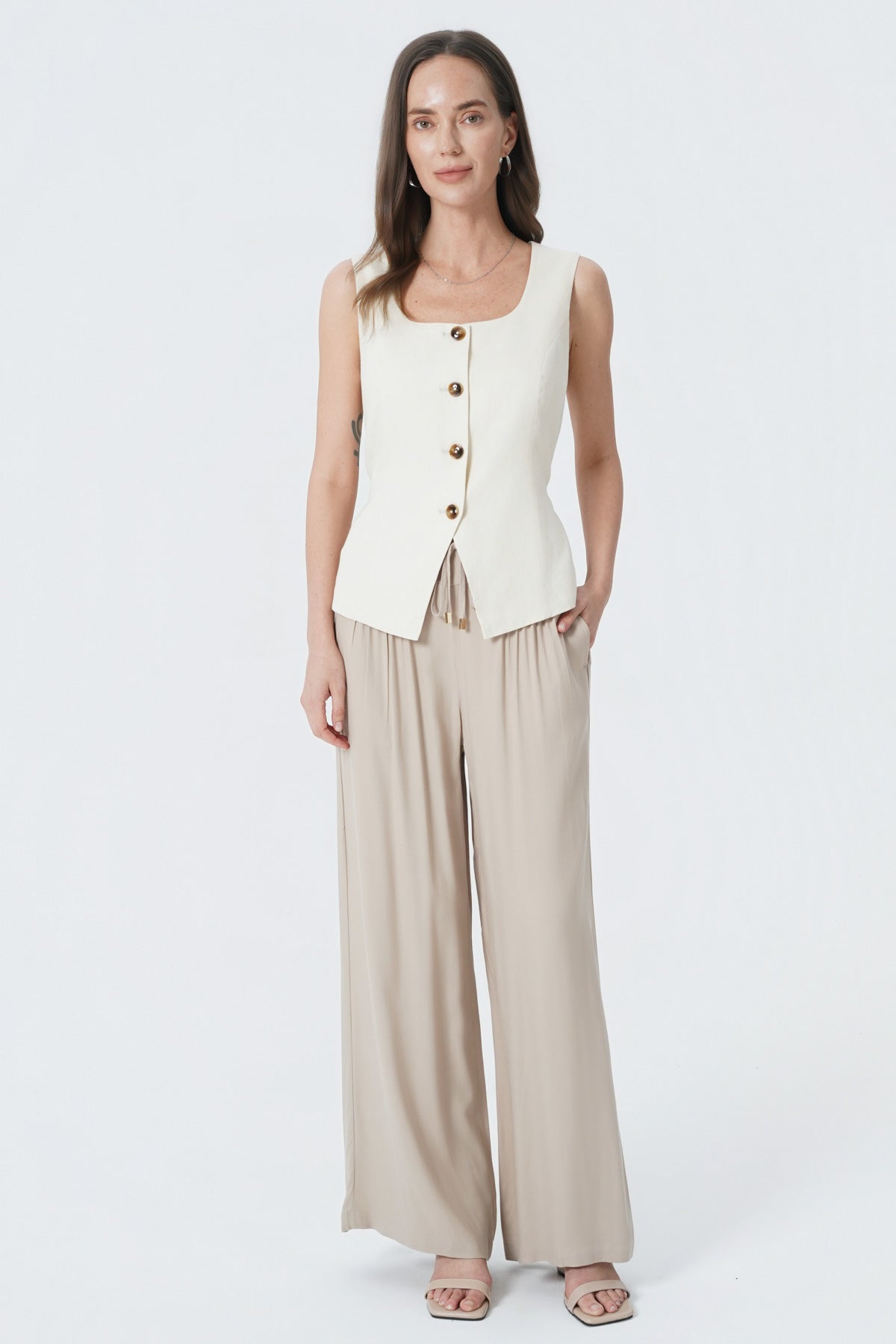 Blazer Regular Mujer Beige