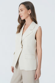 Blazer Slim Mujer Arena