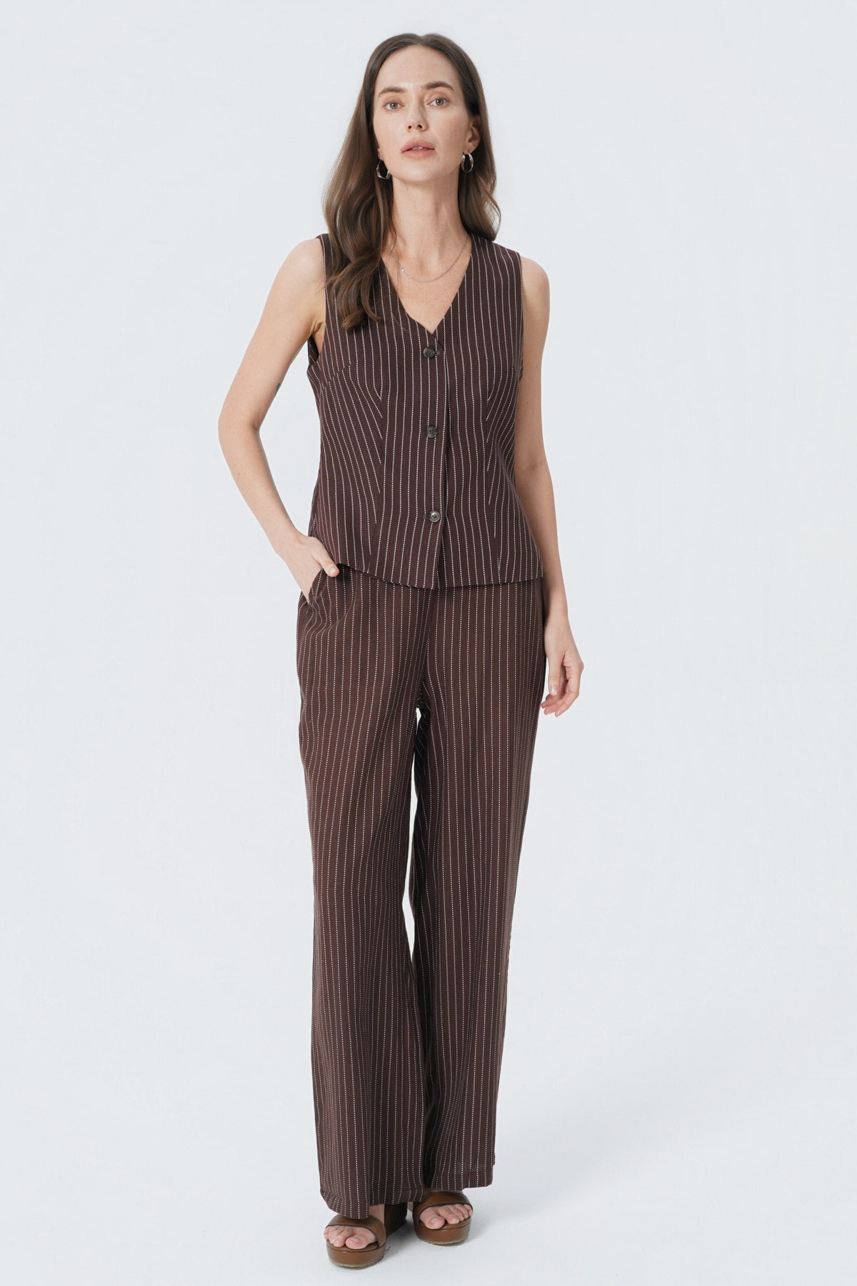 Blazer Regular Mujer Café