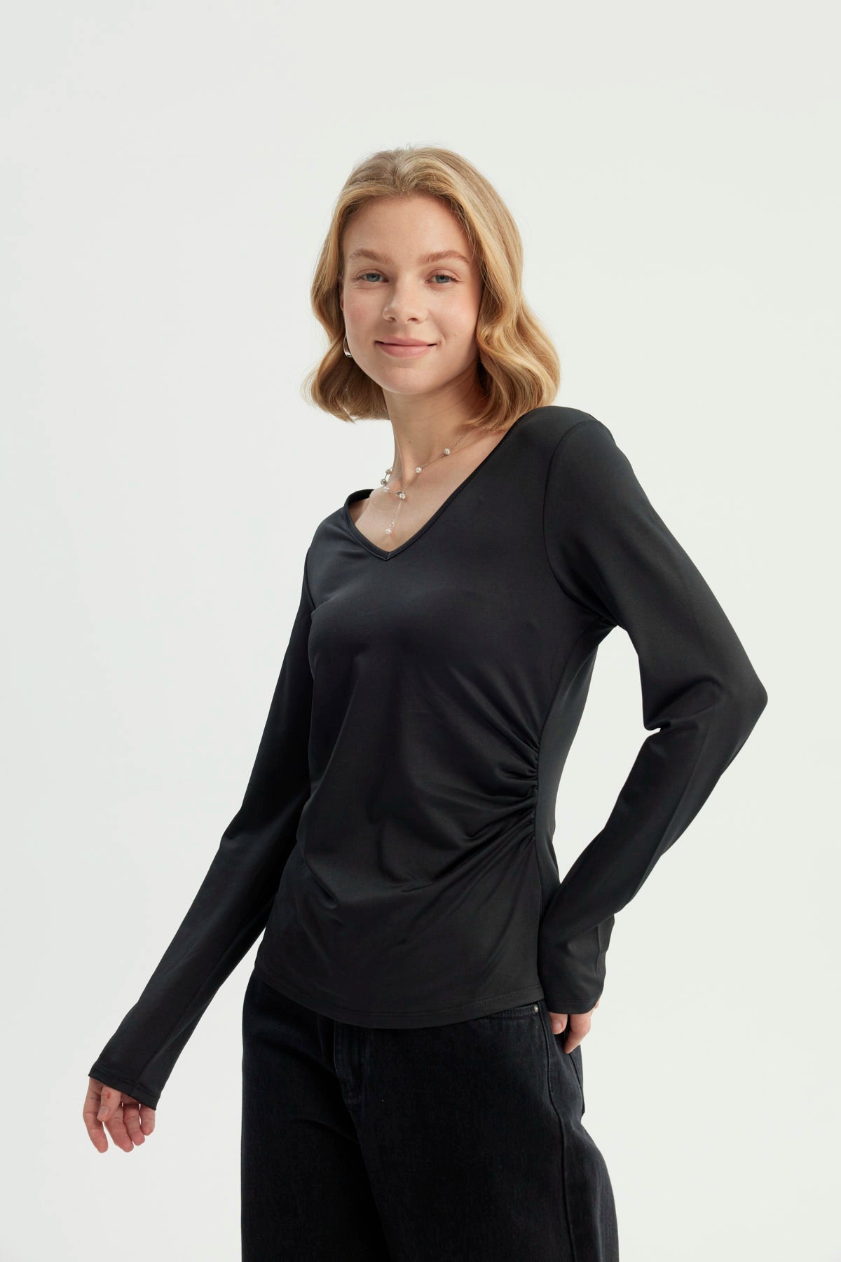 Polera Mujer Ajustado Negro