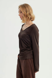 Polera Mujer Ajustado Chocolate