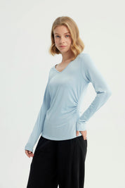 Polera Mujer Ajustado Celeste