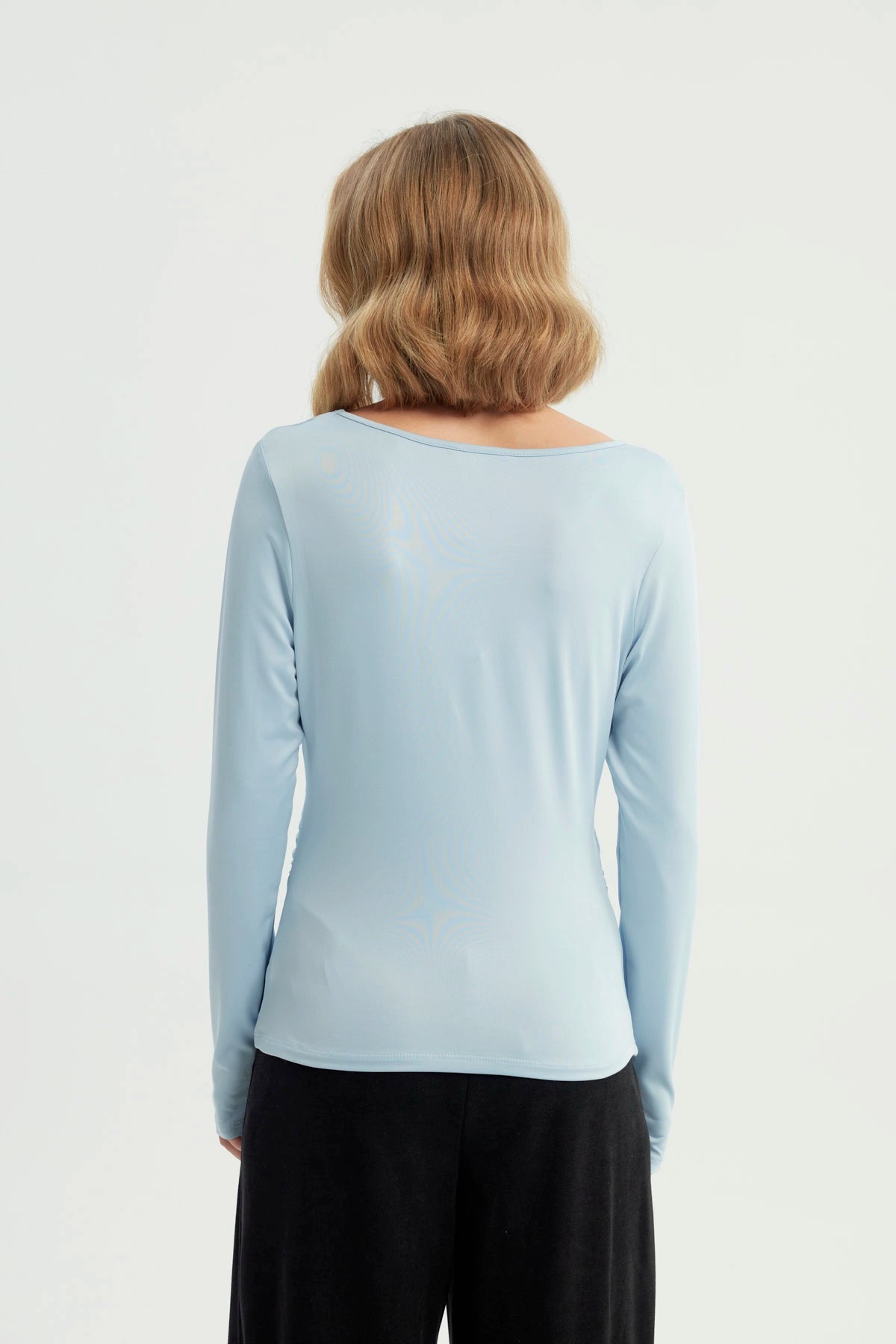 Polera Mujer Ajustado Celeste
