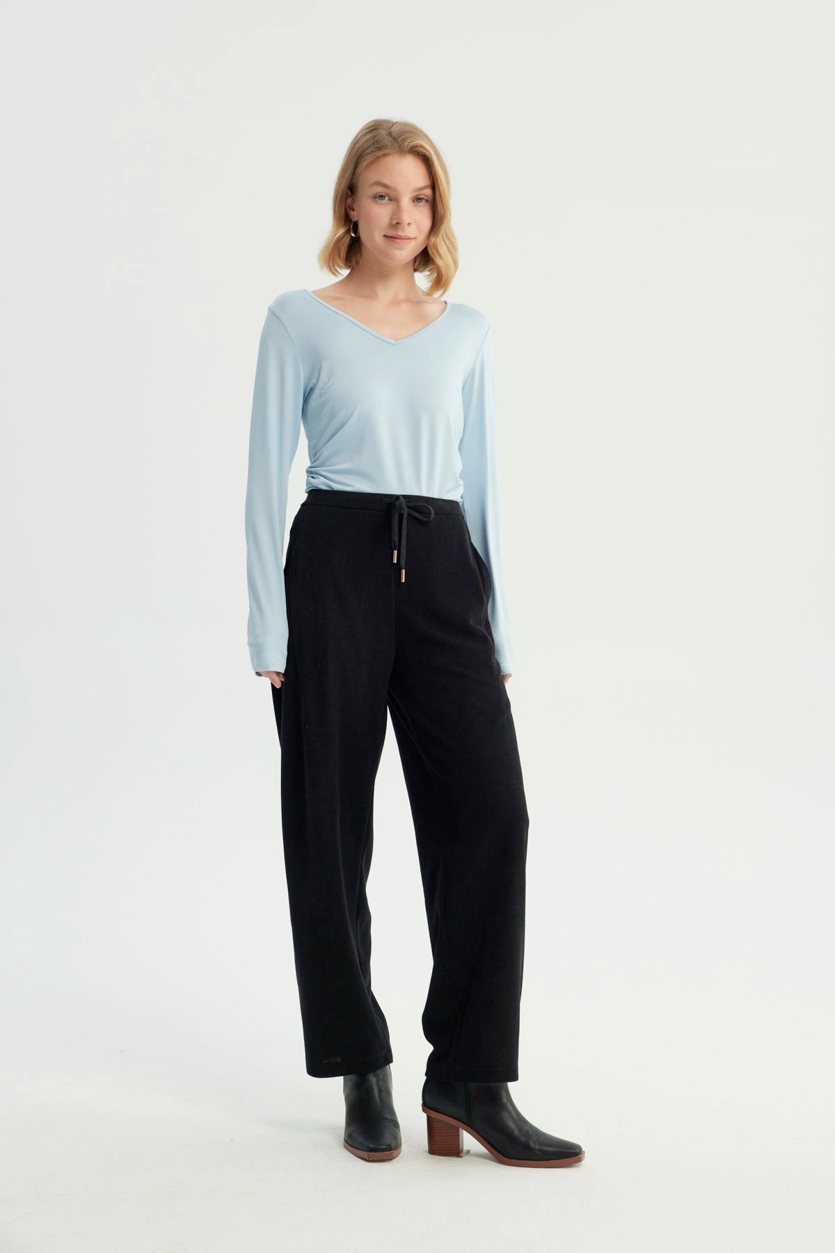 Polera Mujer Ajustado Celeste