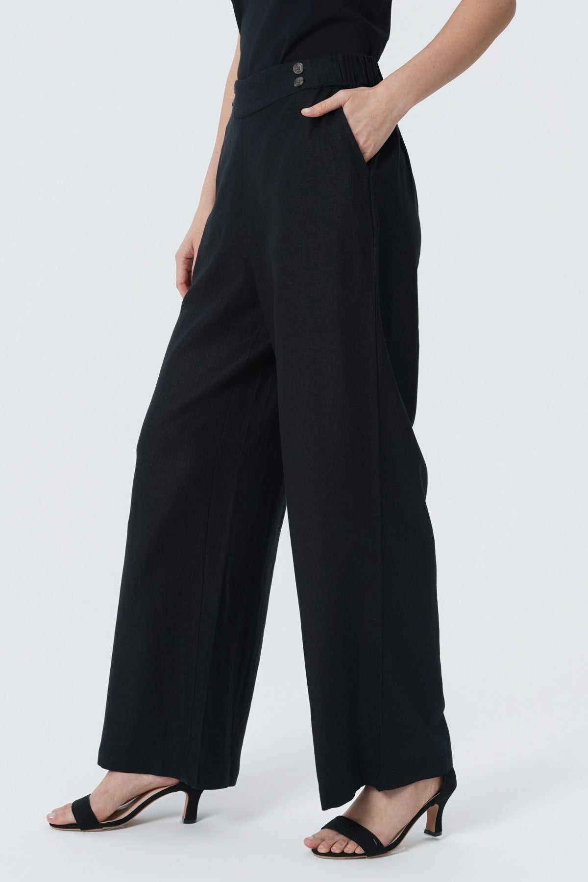 Pantalón Calce Recto Mujer Negro