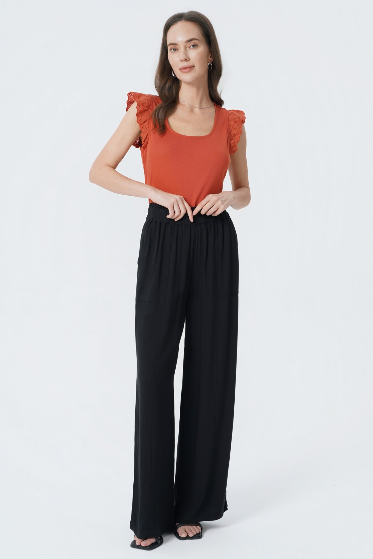 Pantalón Calce Recto Mujer Negro