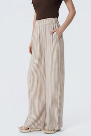 Pantalón Calce Recto Mujer Beige