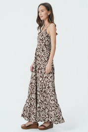 Vestido Falda Midi Mujer Café Oscuro