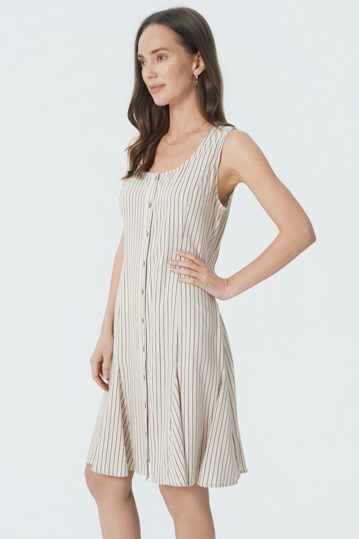 Vestido Falda Midi Mujer Arena