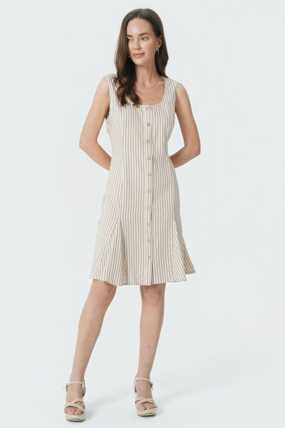 Vestido Falda Midi Mujer Arena
