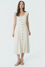 Vestido Falda Midi Mujer Arena