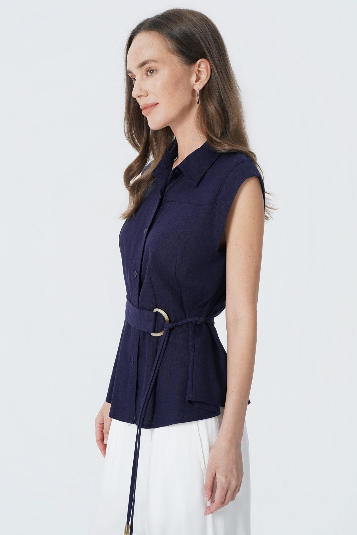 Blusa Regular Mujer Azul Oscuro