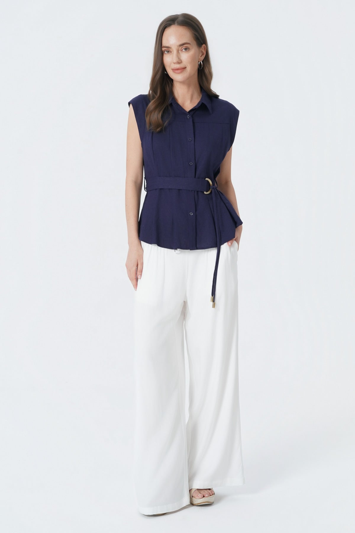 Blusa Regular Mujer Azul Oscuro