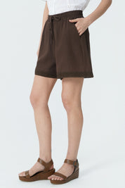 Short Boho Amplio Mujer Café Oscuro