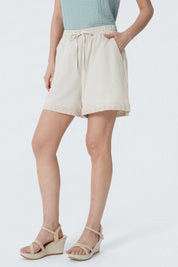 Short Boho Amplio Mujer Arena