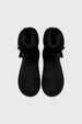 Pantuflas negras de mujer con forro interior peludo sin estampa diseño liso