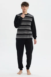 Pijama Hombre Pijama Polera Y Pantalón Negro