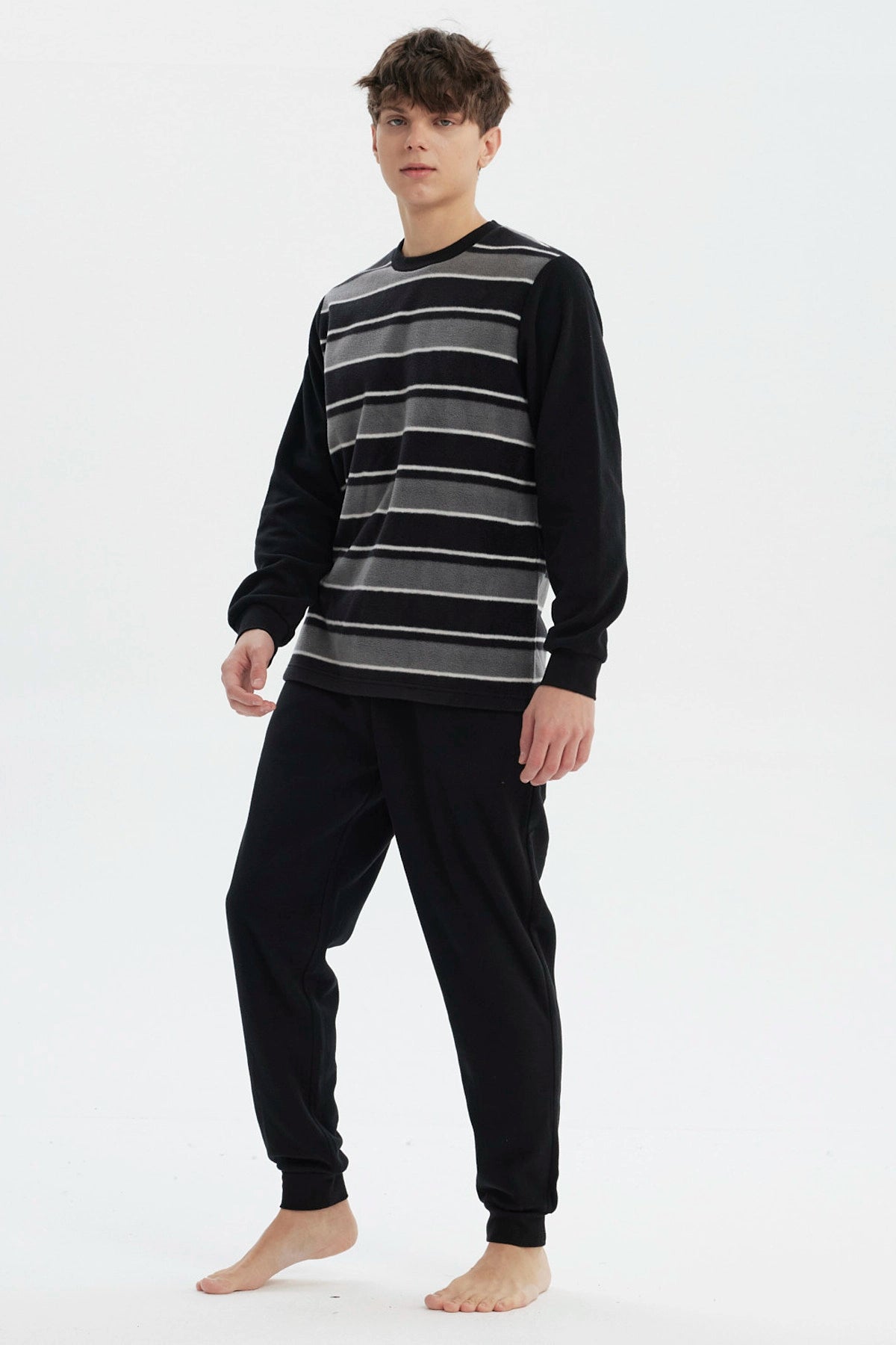 Pijama Hombre Pijama Polera Y Pantalón Negro