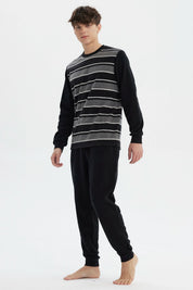 Pijama Hombre Pijama Polera Y Pantalón Negro