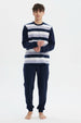 Pijama Hombre Pijama Polera Y Pantalón Azul