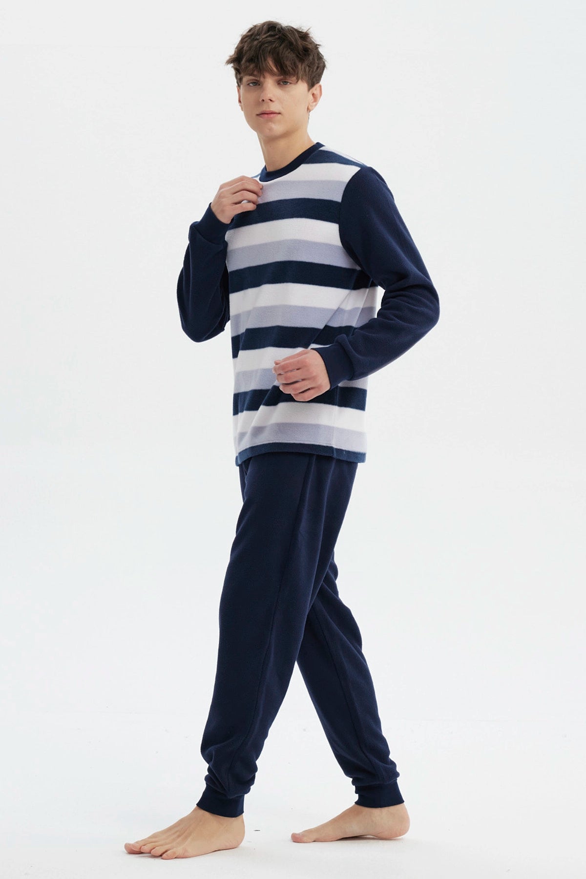 Pijama Hombre Pijama Polera Y Pantalón Azul
