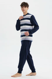 Pijama Hombre Pijama Polera Y Pantalón Azul