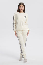 Pijama Niña Polera Y Pantalón Beige