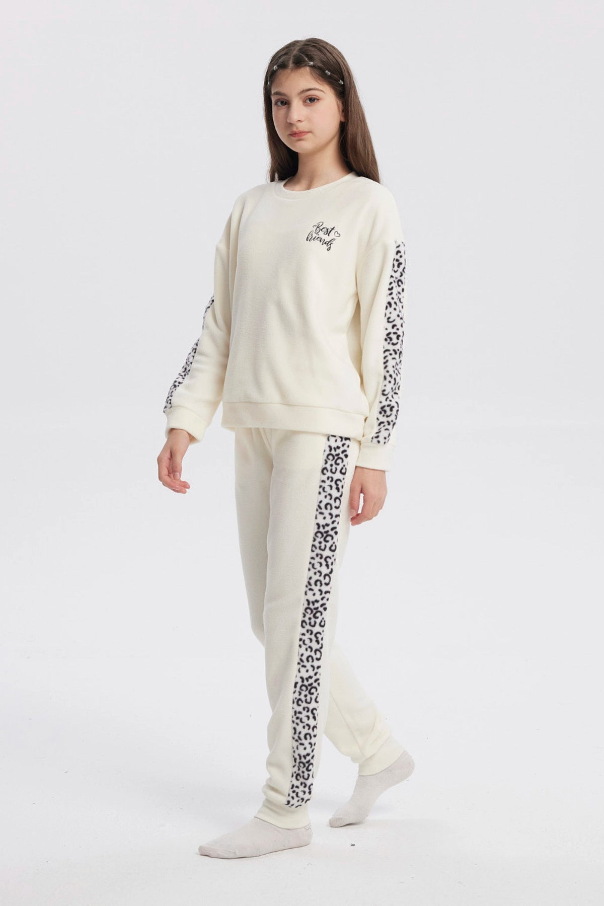 Pijama Niña Polera Y Pantalón Beige