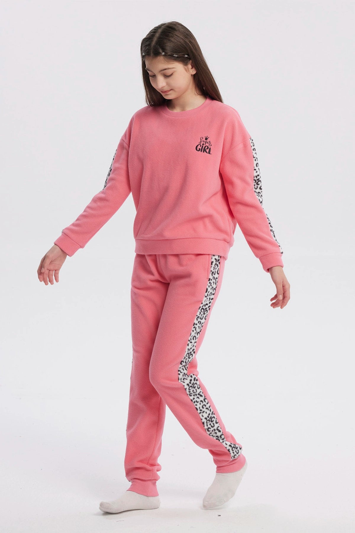 Pijama Niña Polera Y Pantalón Rosado