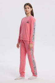Pijama Niña Polera Y Pantalón Rosado