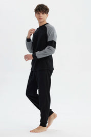 Pijama Hombre Pijama Polera Y Pantalón Negro