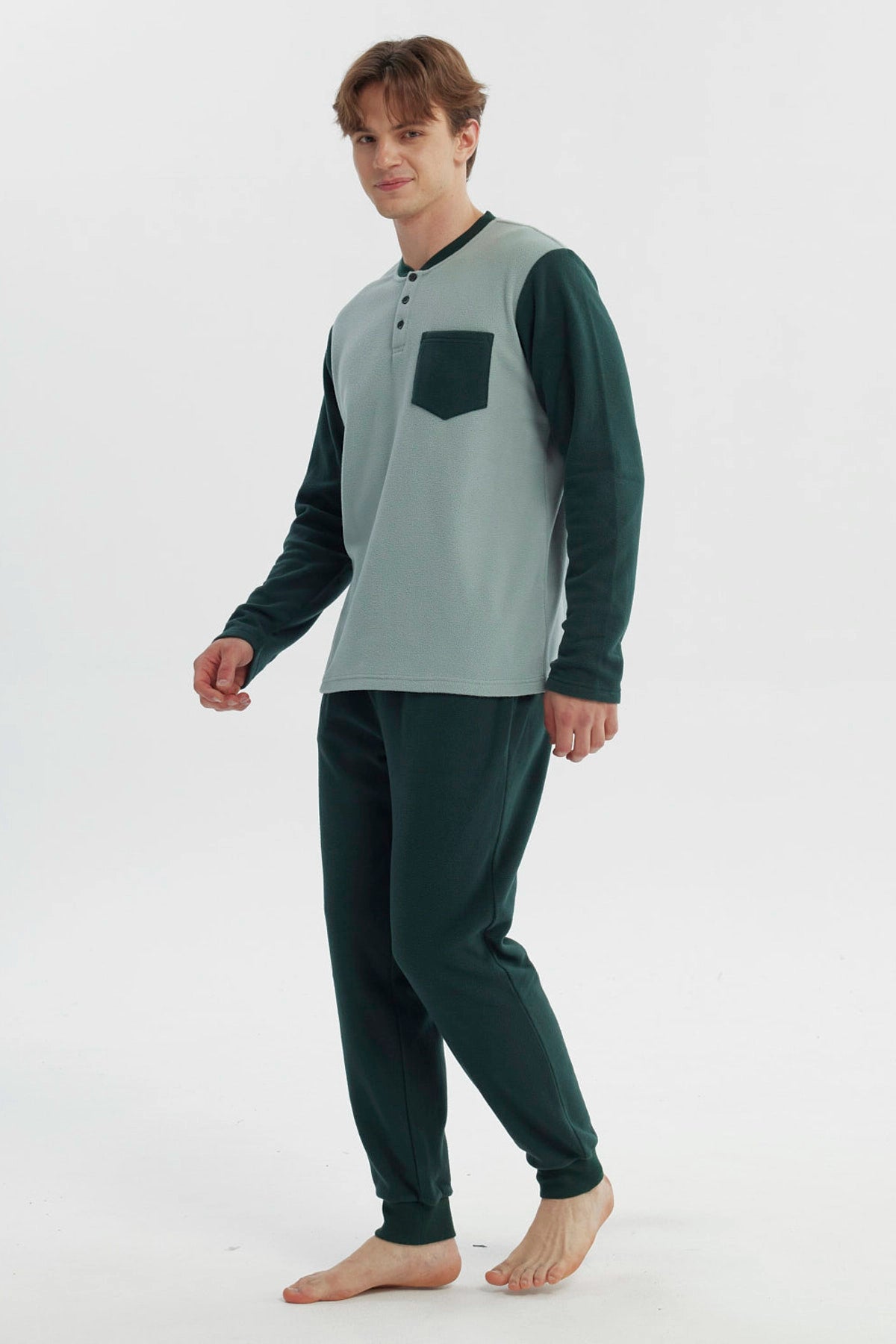 Pijama Hombre Pijama Polera Y Pantalón Verde