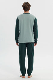 Pijama Hombre Pijama Polera Y Pantalón Verde